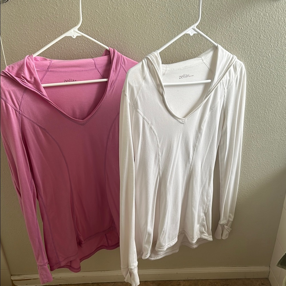 Zella Pink and White Relaxed Hoodies